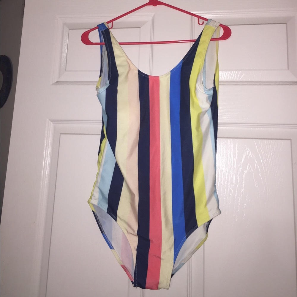 One Piece Stripe Swimsuit